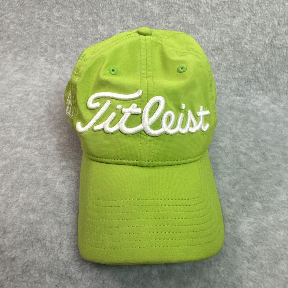 Titleist FJ Bright Green Lime Golf Hat Adjustable Fit King's Grant Embroidered